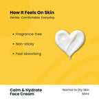 Texture of Oumi Kids Calm & Hydrate Face Cream showing a gentle, fragrance-free, non-sticky formula